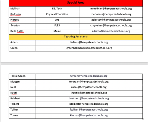 Staff Directory 